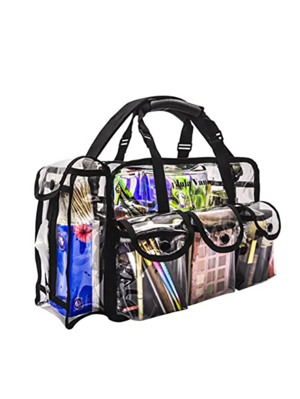 Clear Makeup Bag Organizer Travel Cosmetic Case PVC MUA Shoulder Tote Large